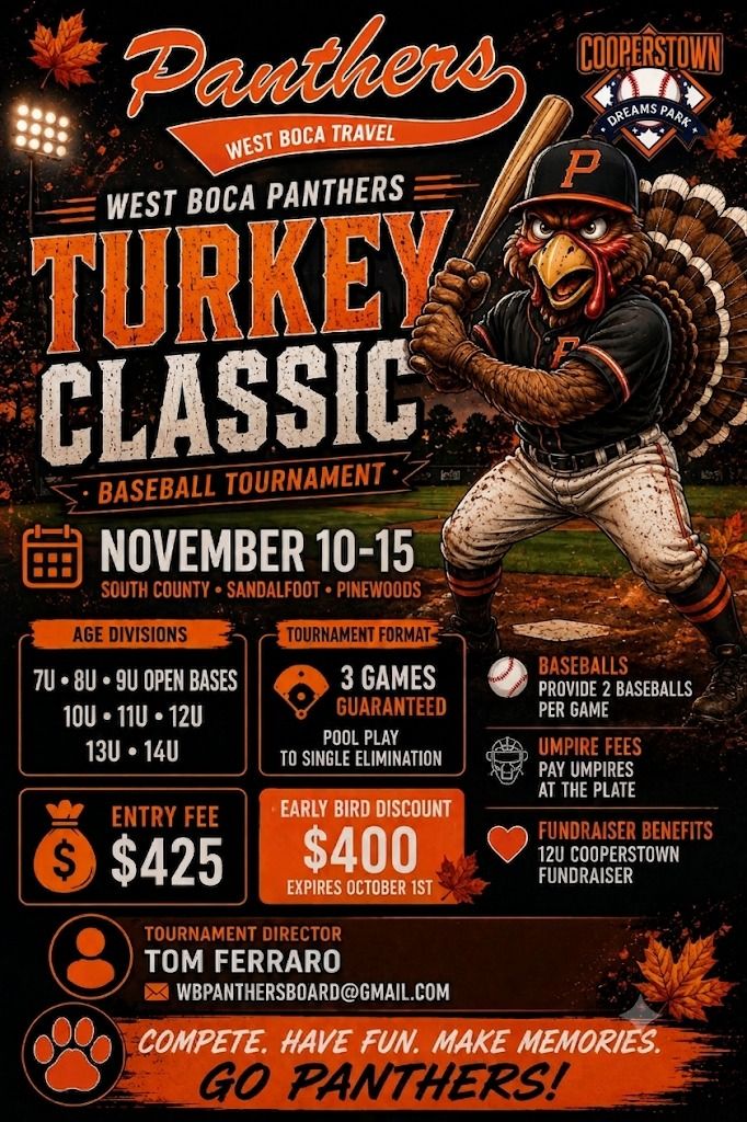 Turkey Classic baseball tournament flyer